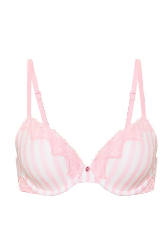 Perfect Shape Cotton Lace-Trim Push-Up Bra