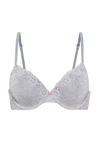 Perfect Shape Cotton Lace-Trim Push-Up Bra