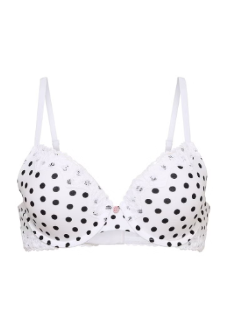 Perfect Shape Cotton Lace-Trim Push-Up Bra