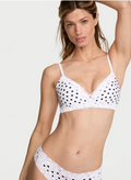 Cotton Lace-Trim Lightly Lined Wireless Bra