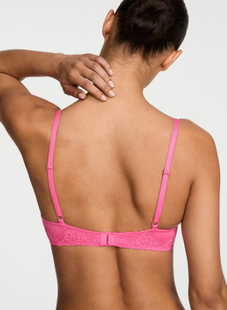 Cotton Lace-Trim Lightly Lined Wireless Bra