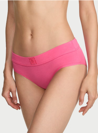 Logo Cotton Lace Patch Hiphugger Panty