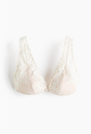 Padded soft lace bra