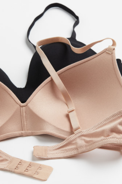2-pack padded non-wired cotton bras