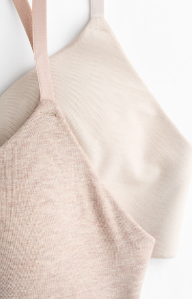 2-pack padded non-wired cotton bras