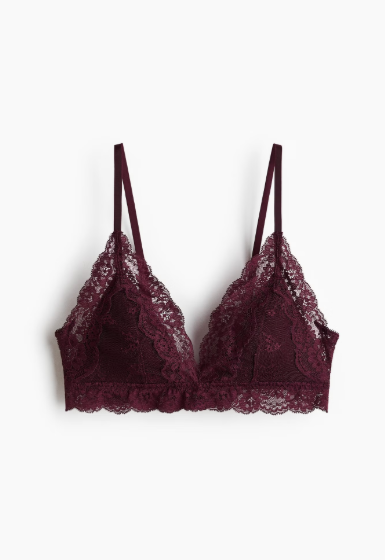 Padded soft lace bra