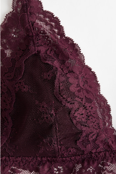 Padded soft lace bra