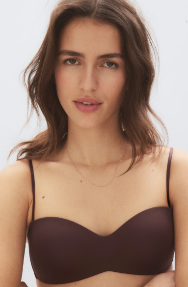Padded microfibre bandeau bra