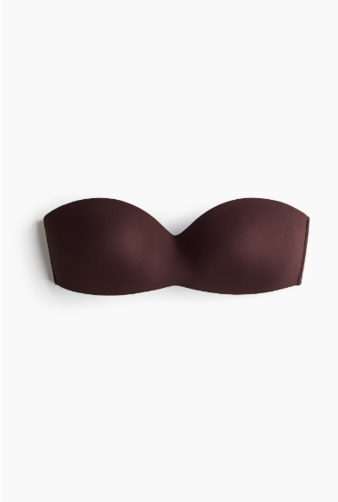 Padded microfibre bandeau bra