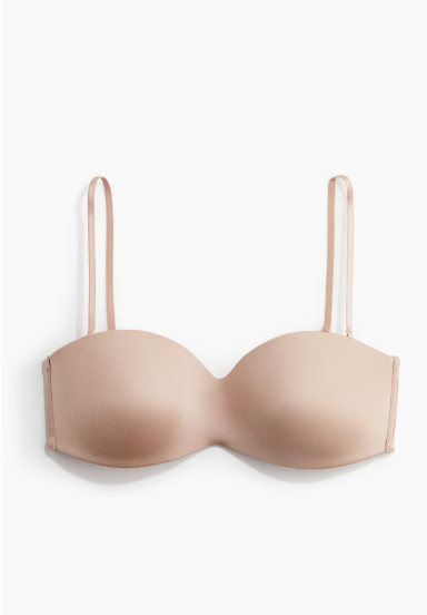 Padded microfibre bandeau bra