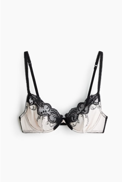 Underwired satin bra