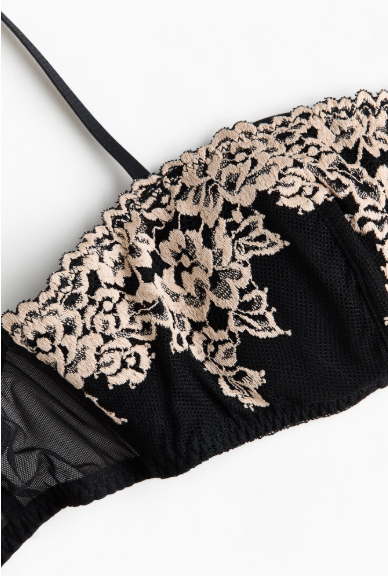 Padded lace bandeau bra