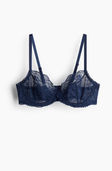 Underwired lace bra