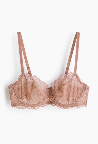 Underwired lace bra