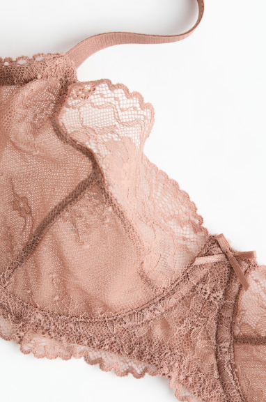 Underwired lace bra