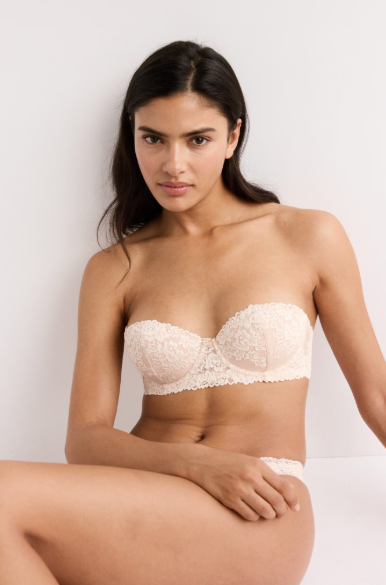 Padded lace balconette bra
