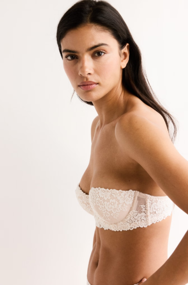 Padded lace balconette bra