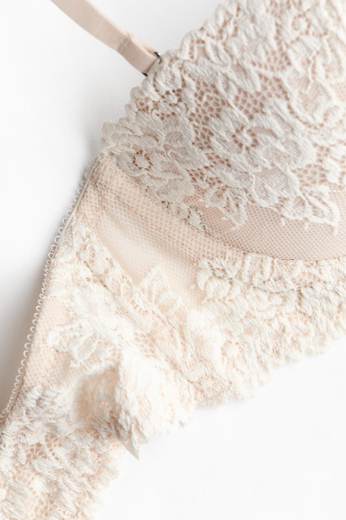 Padded lace balconette bra