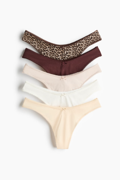 5-pack cotton thong briefs